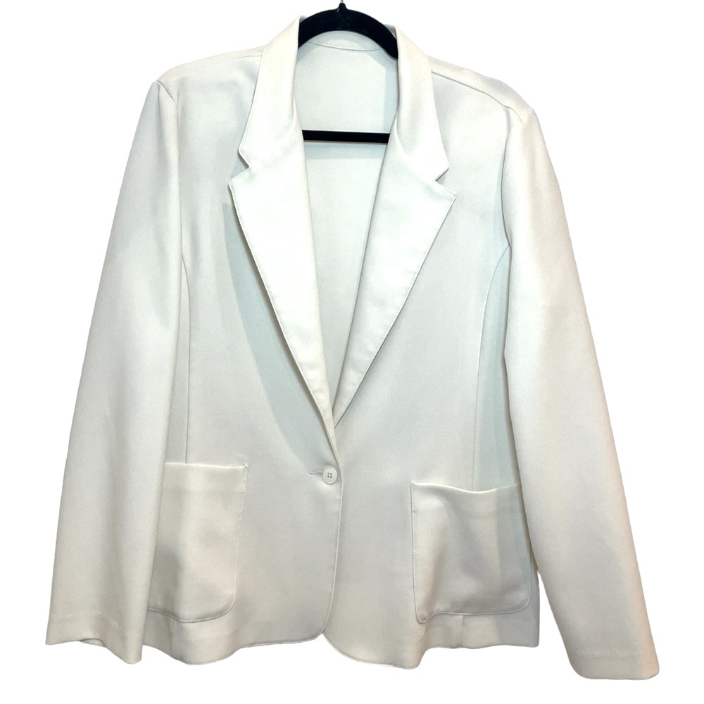 💟 2/$20 Levi Strauss & Co Cream Blazer Sz 14 Vintage